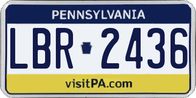 PA license plate LBR2436
