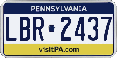PA license plate LBR2437