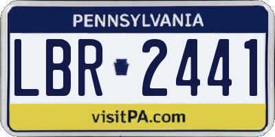 PA license plate LBR2441