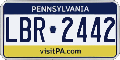 PA license plate LBR2442