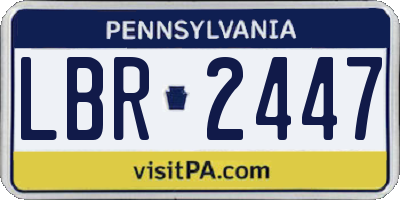 PA license plate LBR2447
