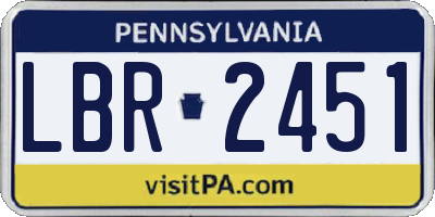 PA license plate LBR2451