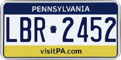 PA license plate LBR2452