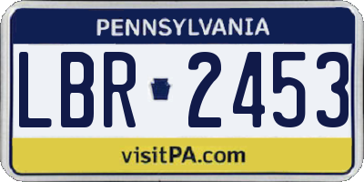 PA license plate LBR2453