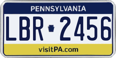 PA license plate LBR2456