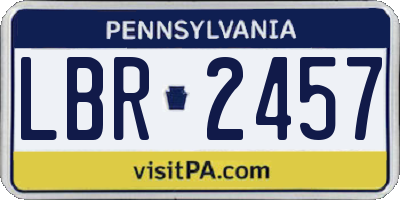 PA license plate LBR2457