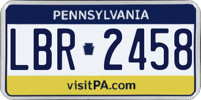 PA license plate LBR2458