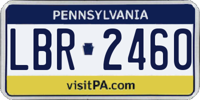 PA license plate LBR2460