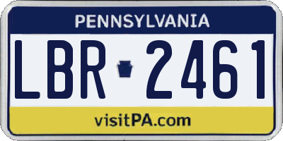 PA license plate LBR2461