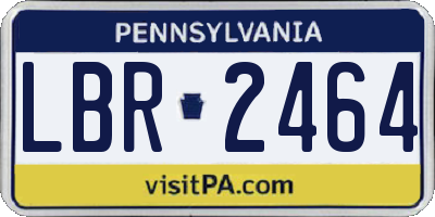 PA license plate LBR2464
