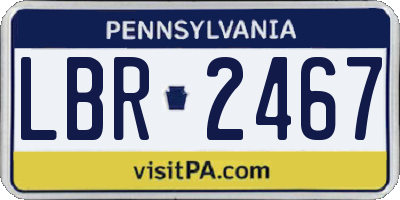 PA license plate LBR2467