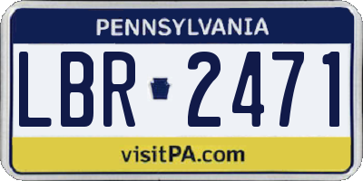 PA license plate LBR2471