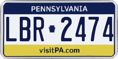 PA license plate LBR2474