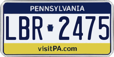 PA license plate LBR2475