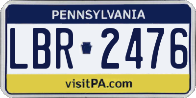 PA license plate LBR2476