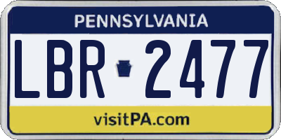 PA license plate LBR2477