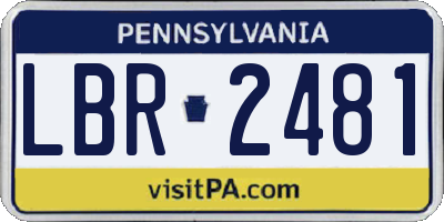 PA license plate LBR2481