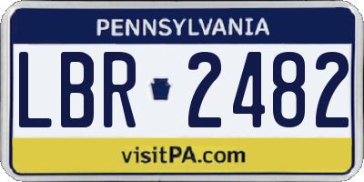 PA license plate LBR2482