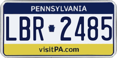 PA license plate LBR2485