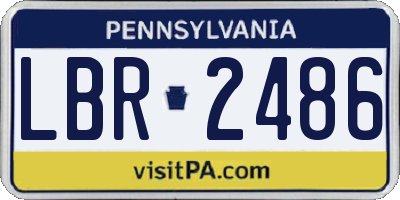 PA license plate LBR2486