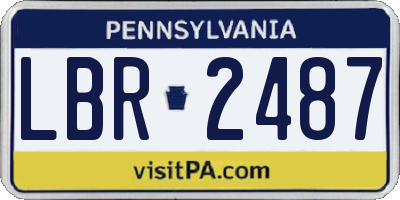 PA license plate LBR2487