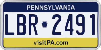 PA license plate LBR2491