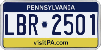 PA license plate LBR2501