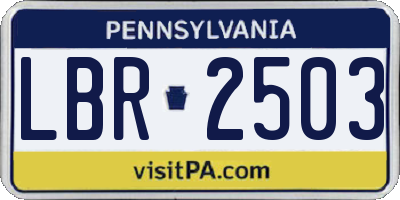 PA license plate LBR2503