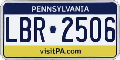 PA license plate LBR2506