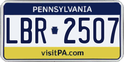 PA license plate LBR2507