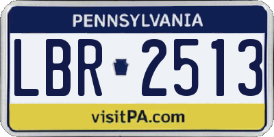 PA license plate LBR2513