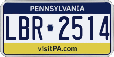 PA license plate LBR2514