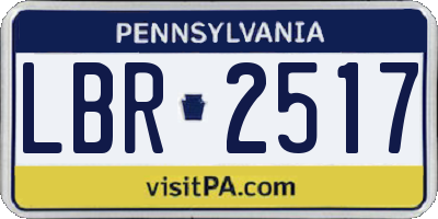 PA license plate LBR2517