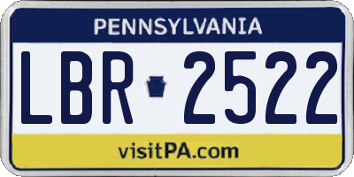 PA license plate LBR2522