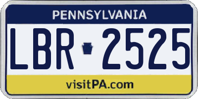 PA license plate LBR2525
