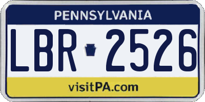 PA license plate LBR2526