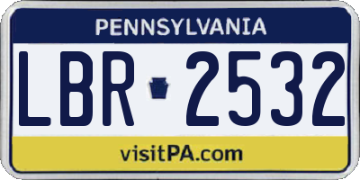 PA license plate LBR2532