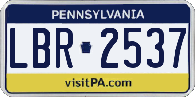 PA license plate LBR2537