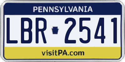 PA license plate LBR2541
