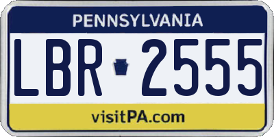 PA license plate LBR2555