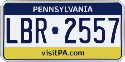 PA license plate LBR2557