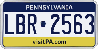 PA license plate LBR2563
