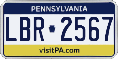 PA license plate LBR2567