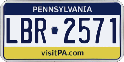 PA license plate LBR2571