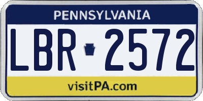 PA license plate LBR2572