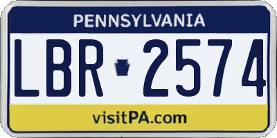 PA license plate LBR2574
