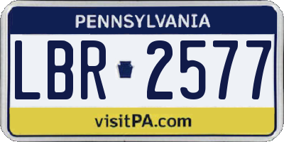 PA license plate LBR2577
