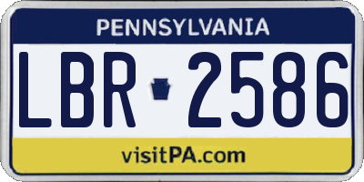 PA license plate LBR2586