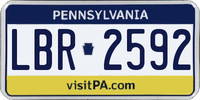 PA license plate LBR2592