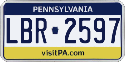 PA license plate LBR2597
